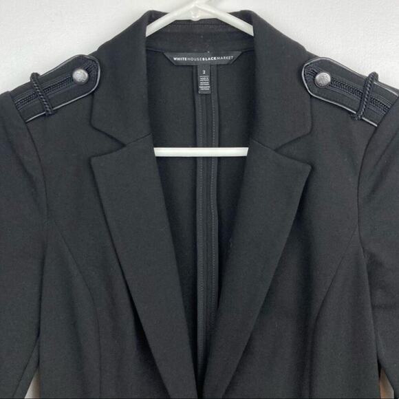 WHBM Leather Trim Ponte Blazer Jacket - Picture 7 of 16